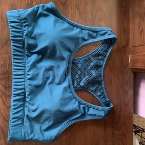 Zyia bomber sports bra dark teal size large